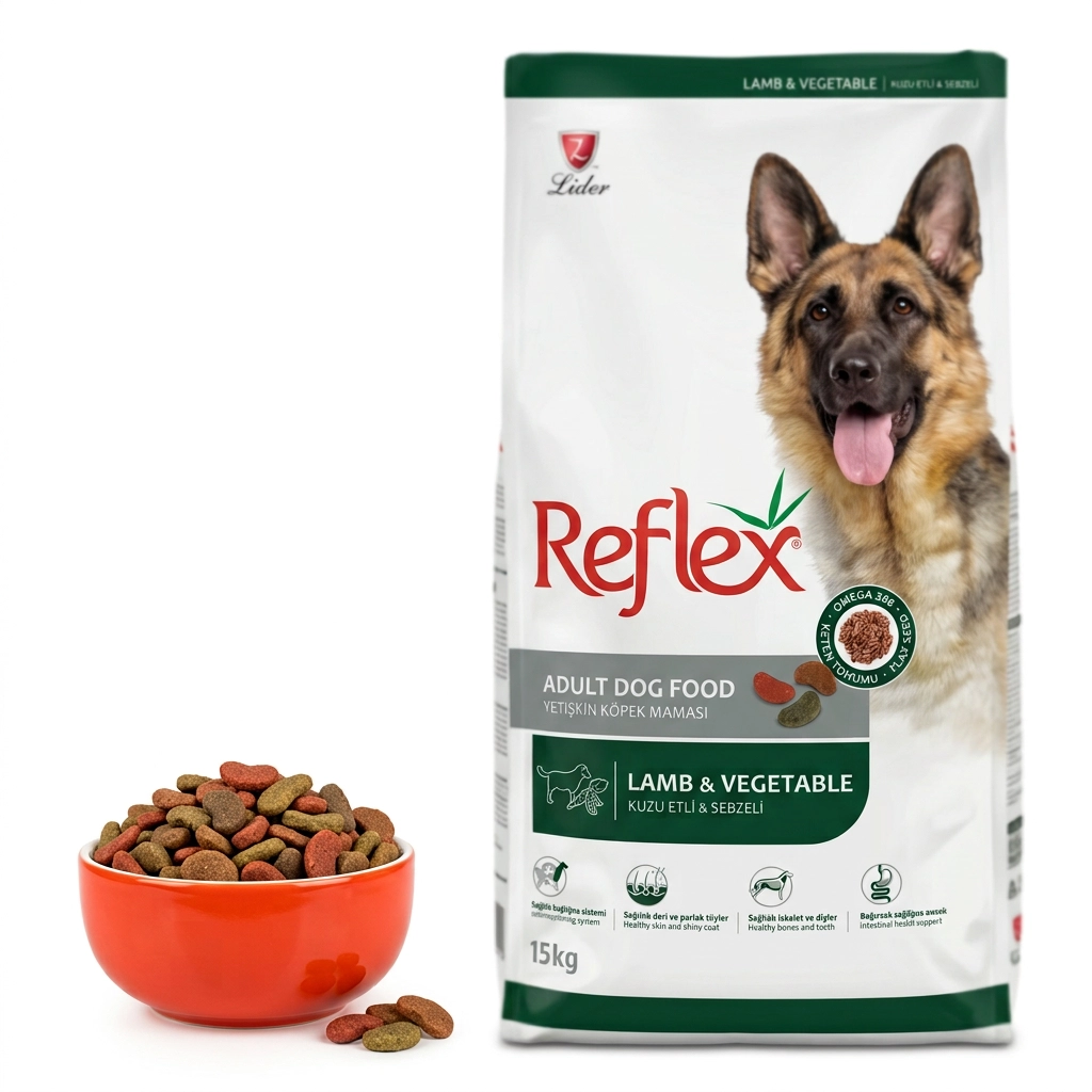 غذای خشک سگ بالغ رفلکس با طعم گوشت بره و سبزیجات (Reflex Adult Dog Food Lamb & Vegetable) - ۱۵ کیلوگرم - تصویر 4