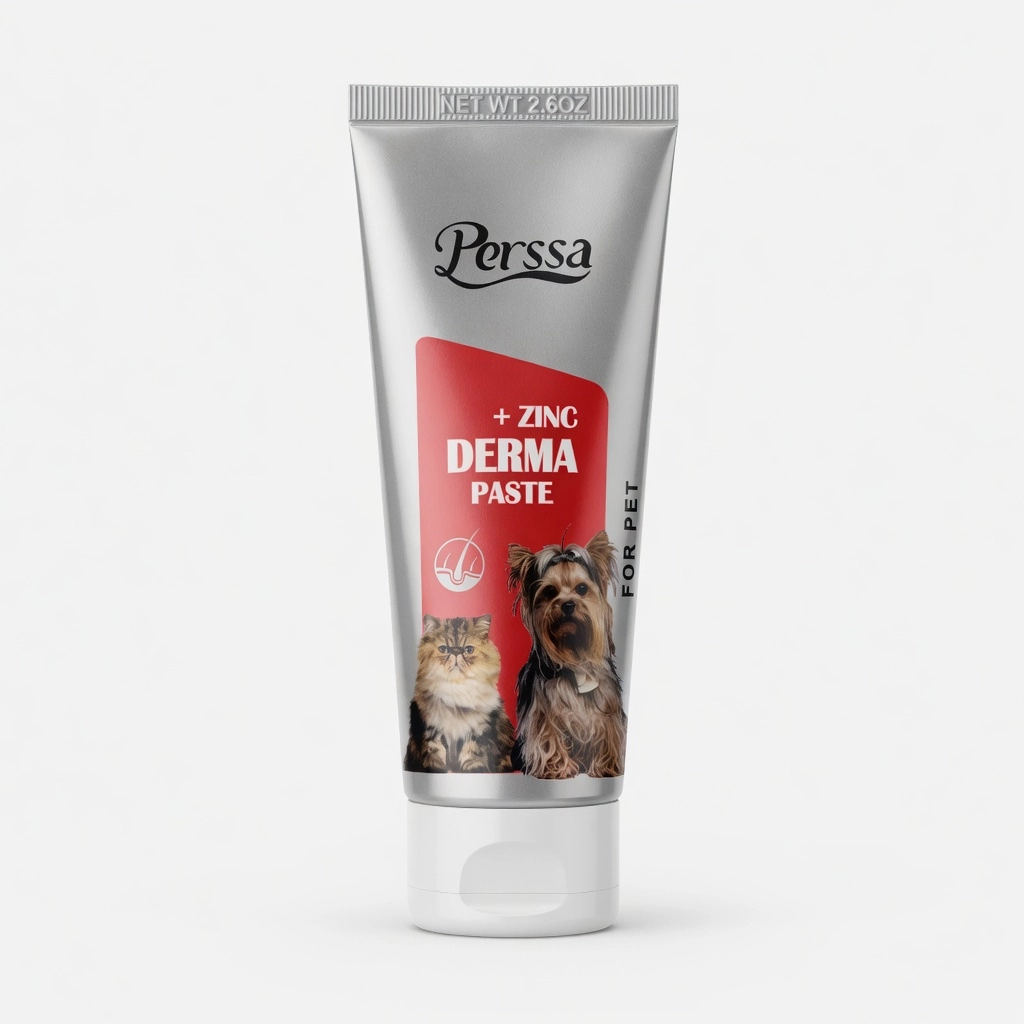 خمیر تقویت پوست و مو پرسا +زینک مخصوص سگ و گربه، Perssa Derma Paste +Zinc